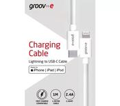 Groove MFI Lightning to USB-C Charging Cable 1M - White | GVMA046WE image
