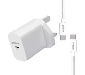 Groove USB-C Wall Charger 25W with USB-C to USB-C Cable - White | GVMA112WE image
