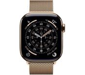 Apple Watch Series 11 GPS + Cellular 42mm Gold Titanium Case with Gold Milanese Loop | MF8Y4MP/A image