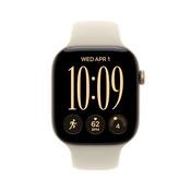 Apple Watch Series 12 GPS 46mm Light Gold Aluminium Case with Sand Sport Band - S/M | MJEN4MP/A image