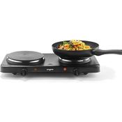 Progress EK6674P Double Hot Plate | Stainless Steel &amp; Black | EK6674P image