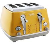 DeLonghi Icona Capitals 4 Slice Yellow Toaster | CTOC4003.Y image