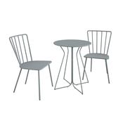 Novogratz Heidi Outdoor/Indoor Metal 3 Piece Bistro Set-Grey image