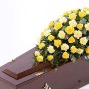 Rose and Carnation Casket Spray   Yellow * image
