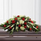 Mixed Casket Spray   Red and Green * image