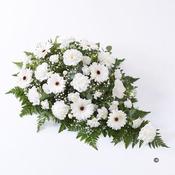 Carnation and Germini Teardrop Spray   White * image