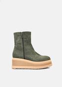 Wedge Suede Ankle Boot in Green image