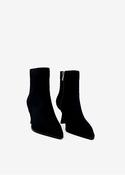 Goldie Pointed-Toe Ankle Boot with Flared Heel in Black image