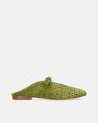 Maia Flats in Green Suede image
