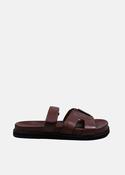 Mindy Flat Sandal in Brown