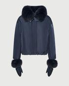 Short Down Jacket in Technical Fabric in Navy image