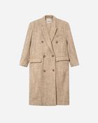 Pilda Herringbone Wool Coat in Beige image