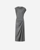 Naerys Long Draped Dress in Grey image