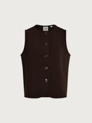 Josie Button Tank Top in Brown image