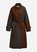 Kagu Patchwork Trench Coat in Brown image