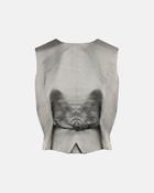 Satin Finish Waistcoat Gilet in Grey image