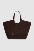Lili Tote Raphia in Dark Brown image