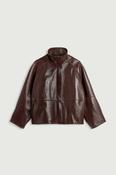 Gamma Raglan Jacket in Glazed Leather in Burgundy image