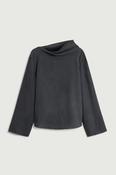 Laila Oversized Silk Blouse in Grey