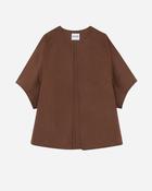 Asi Double Sided Short Kimono Cashmere Cape in Brown