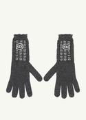 Logo Wool Gloves in Dark Grey