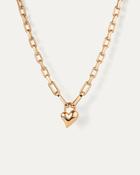 Padlock Heart Pendant Necklace in Gold image