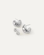 Small Nelle Hoops in Silver image