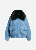 Kanada Bouclé Bomber in Light in Blue