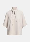 Scarf-Like Collar Top in Beige image