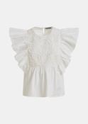 Keany Peplum Top with Ruffled Sleeves in White image