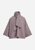 Checked Top with Trumpet Sleeves in Red image