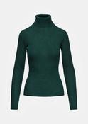 Ribbed Wool-Blend Turtleneck Sweater in Green