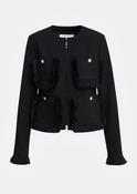 Fitted Jacket with Fringe Details in Black image