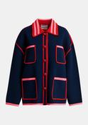 Kokorico Fine Knit Cardigan in Navy image