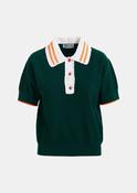 Kontrast Fine Knit Polo in Green