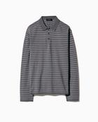 Foley Stripe Polo in Charcoal and Ivory image