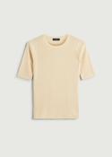 Karina  Silk Knit T-Shirt in Beige