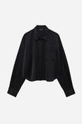 Scott Cropped Shirt in Black image