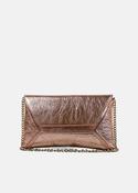 Creased Leather Shoulder Bag in Rose Gold image
