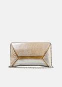 Creased Leather Shoulder Bag in Silver/Gold image