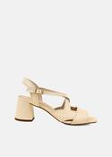 Strappy Block Heel Sandals in White image