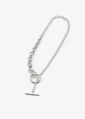 Sterling T Bar Pendant Necklace in Silver image