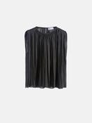 Plisse Top in Brown