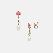 Pearly Stud Earring in Pink Opal