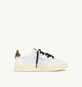 Medalist Low Sneakers Leather in White and Leopard image