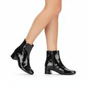 GABOR Black Patent Block Heel Ankle Boot 68097