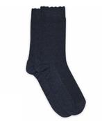 Black Scallop Edge Ankle Socks MP image