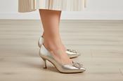 FABUCCI Gold Court Shoe Buckle with  Diamante Buckle