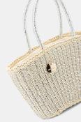 FULLAH SUGAH Medium Straw Basket with Silver Thread