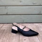 Fabucci Black Leather Slingback Shoe image